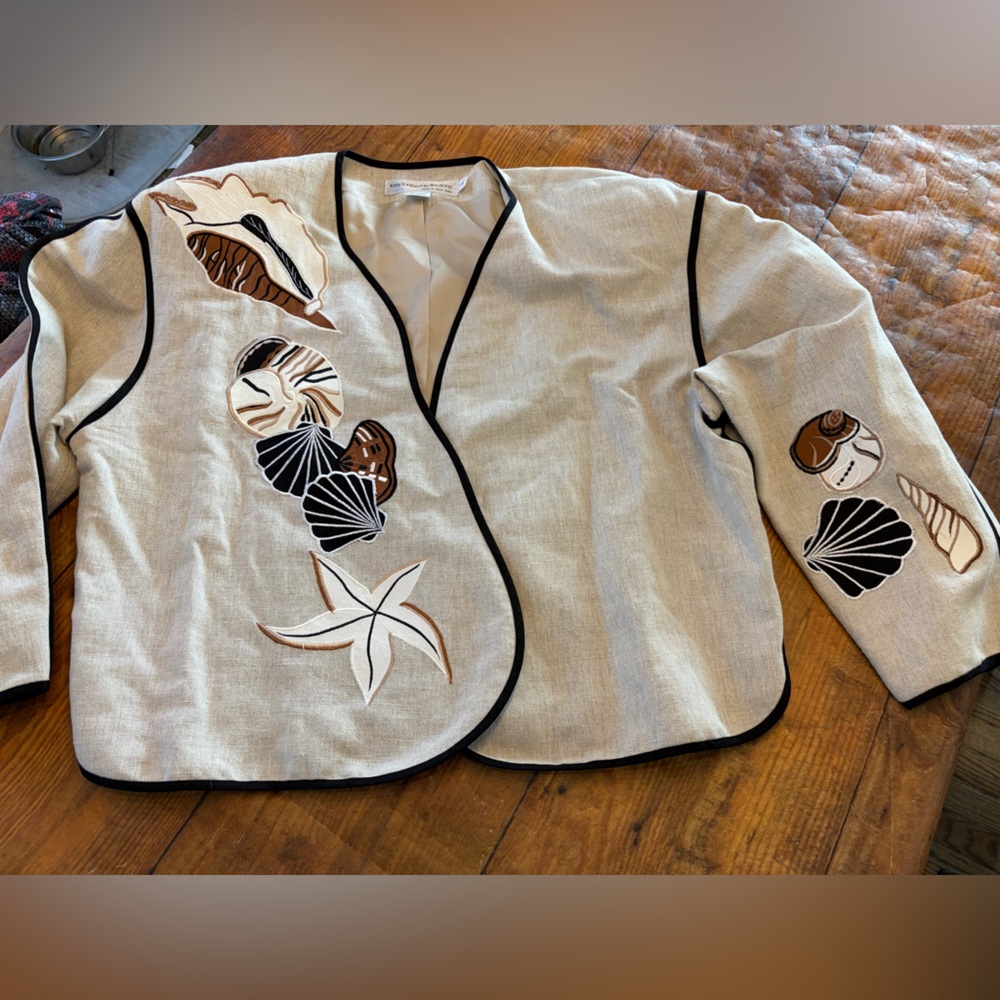 Vintage Tony Lambert Linen Blend Seashell‎ Blazer